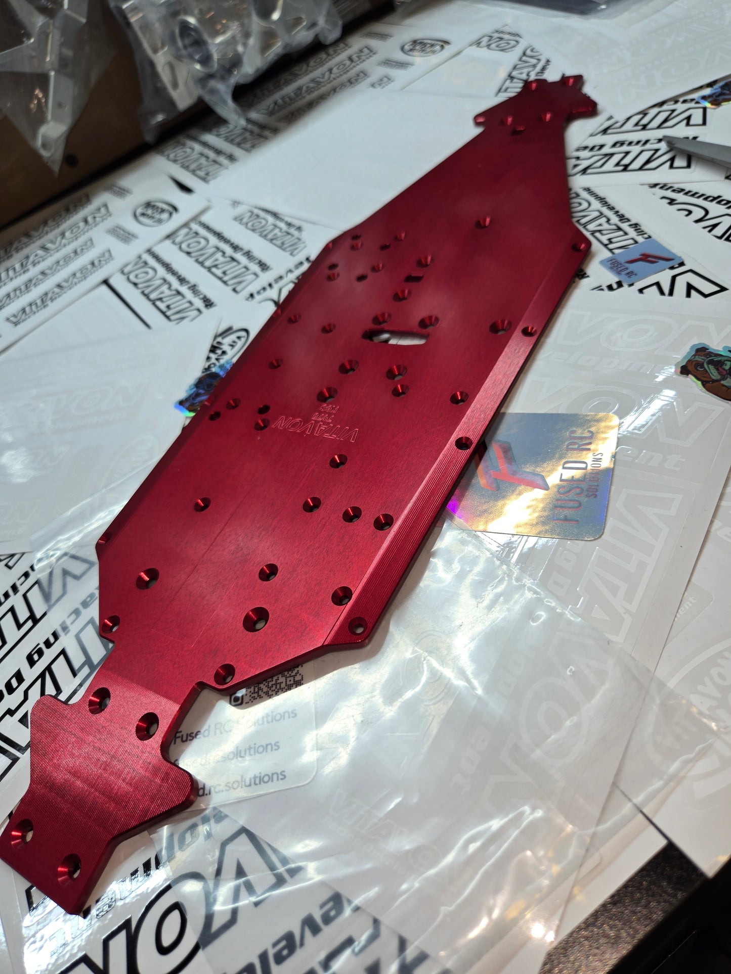 VITAVON CNC Aluminum 7075 Main Chassis 4mm Thickness For Arrma Kraton 6S - Red