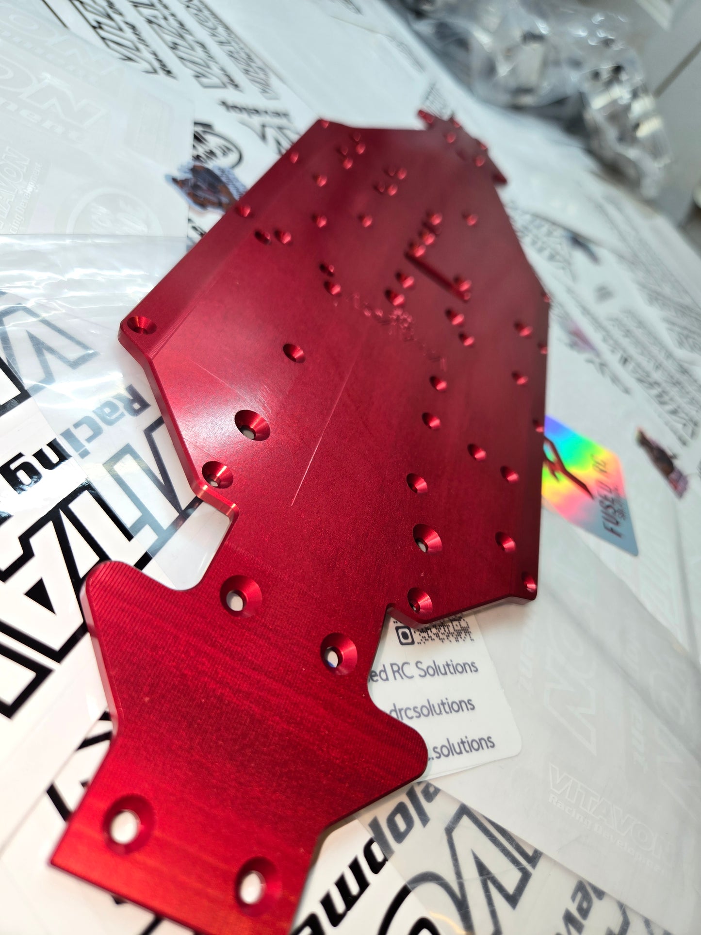 VITAVON CNC Aluminum 7075 Main Chassis 4mm Thickness For Arrma Kraton 6S - Red