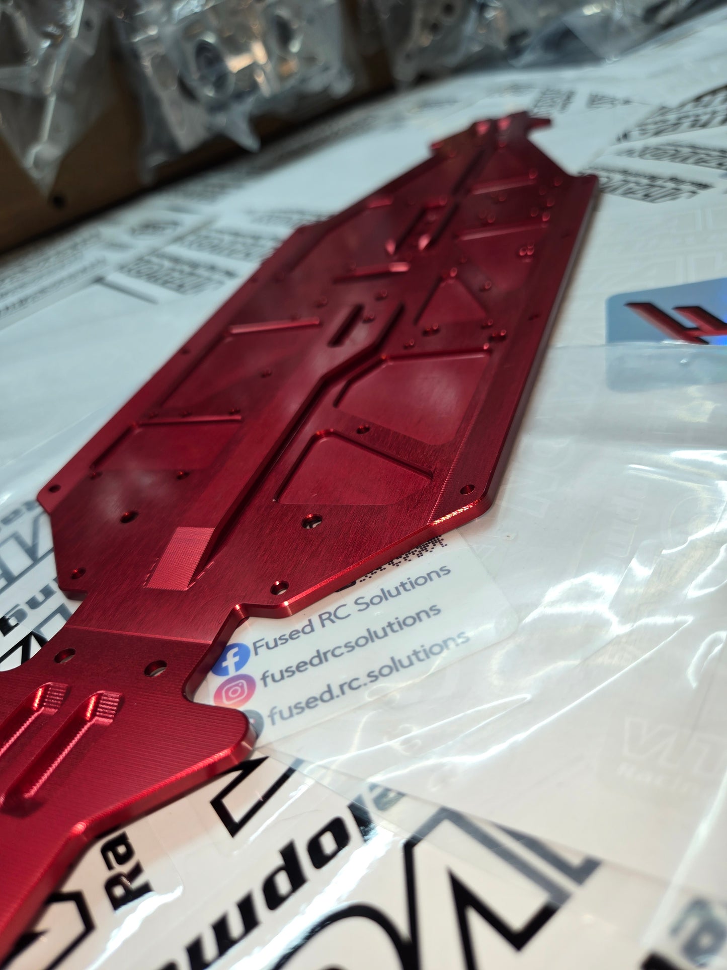 VITAVON CNC Aluminum 7075 Main Chassis 4mm Thickness For Arrma Kraton 6S - Red