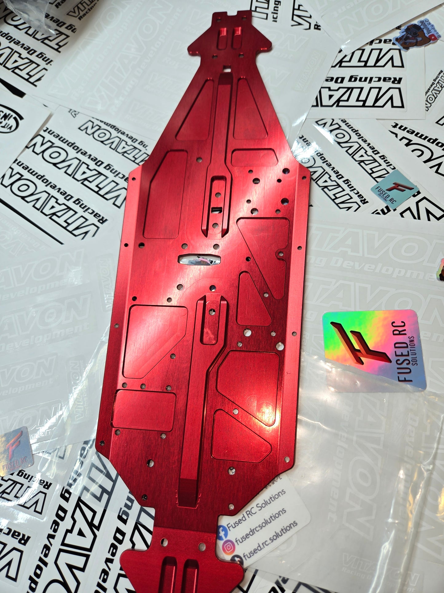 VITAVON CNC Aluminum 7075 Main Chassis 4mm Thickness For Arrma Kraton 6S - Red