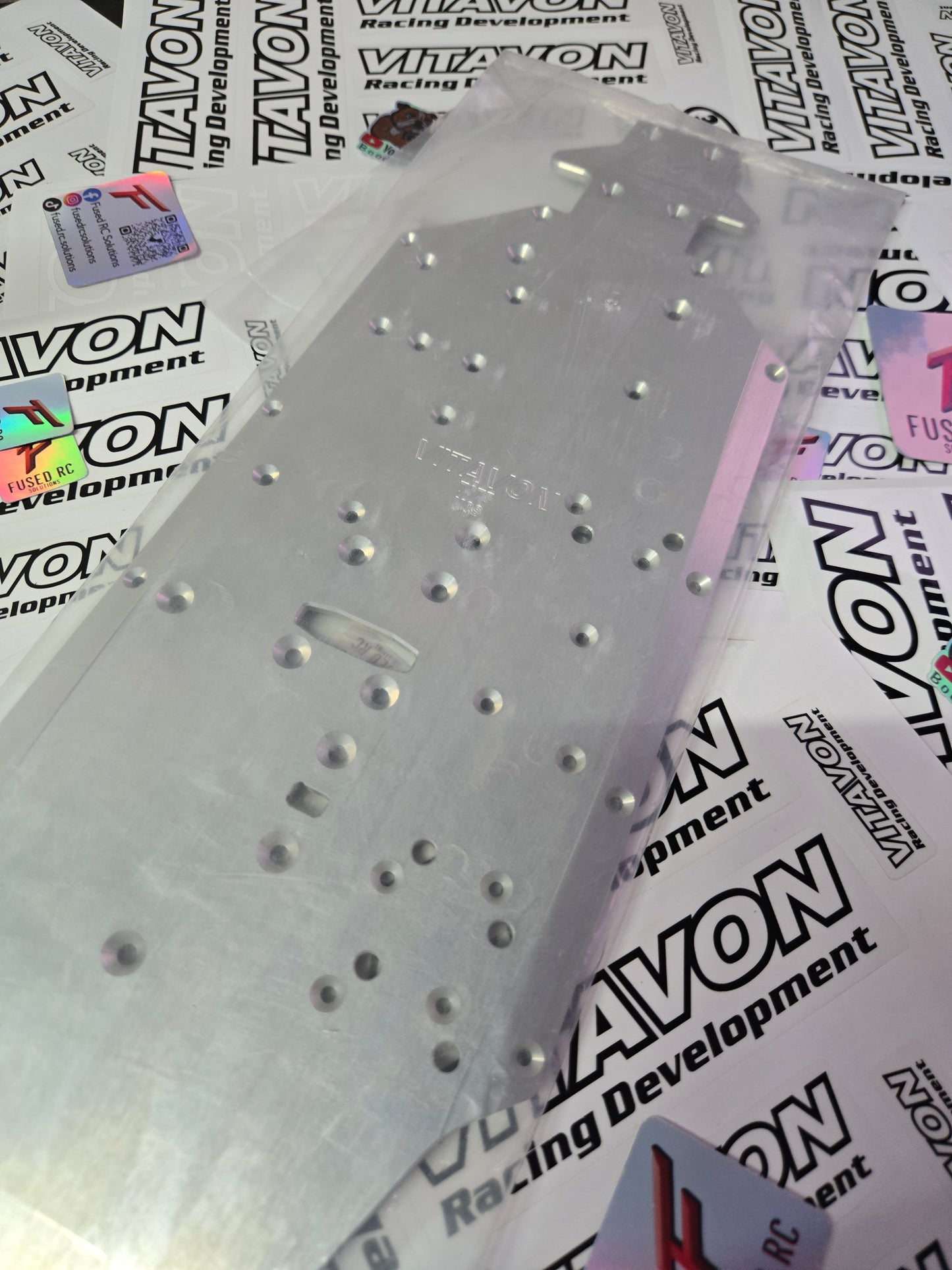 VITAVON CNC Aluminum 7075 Main Chassis 4mm Thickness For Arrma Kraton 6S - Red