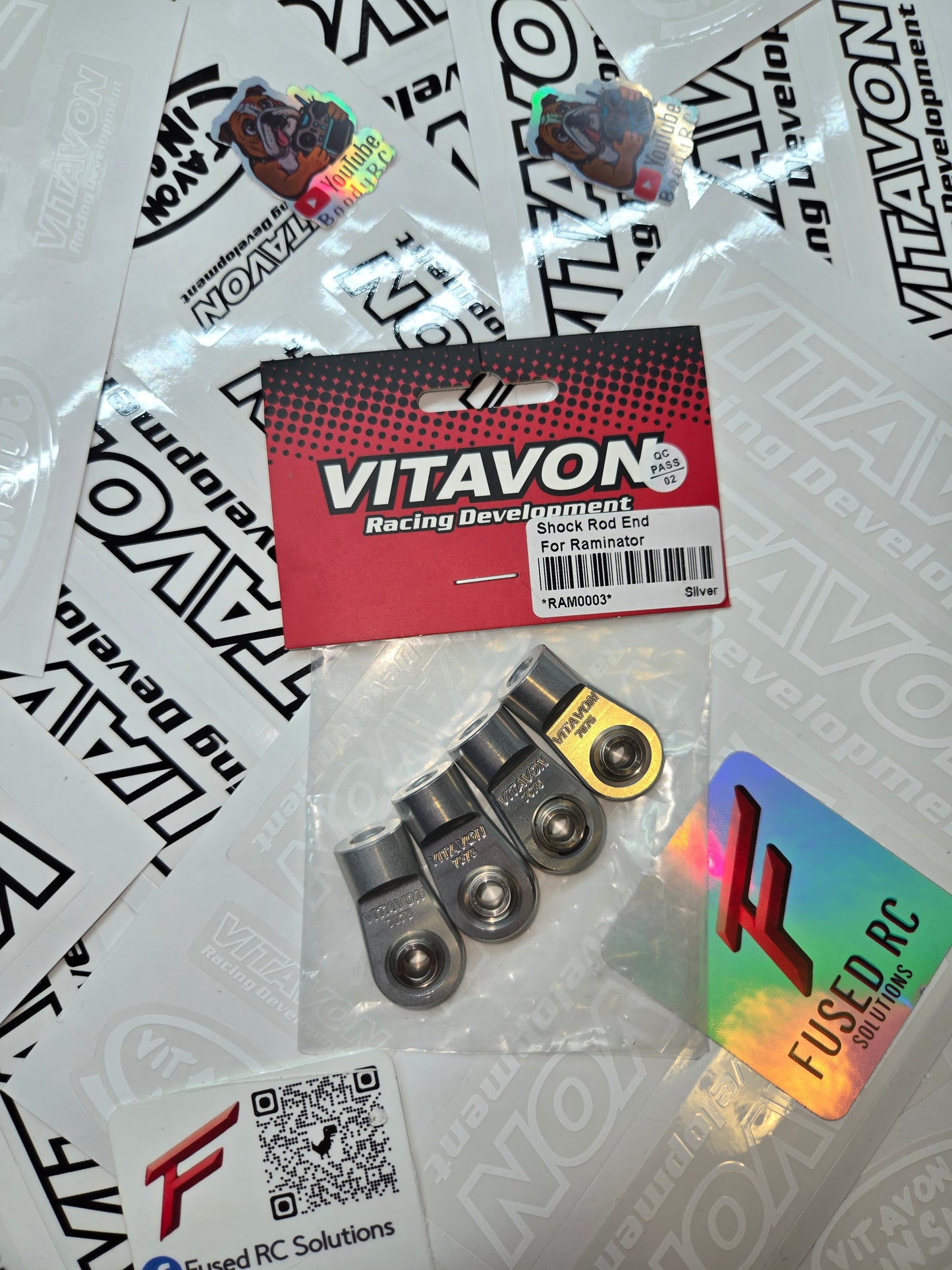 VITAVON CNC Aluminum 7075 Shock Rod End For Raminator/Grave Digger 1/5 - Silver