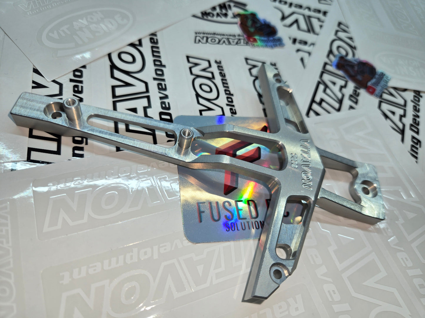 VITAVON CNC Aluminum #7075 Front Chassis Brace for Traxxas MAXX 1/10, Traxxas MAXX/Slash - Silver