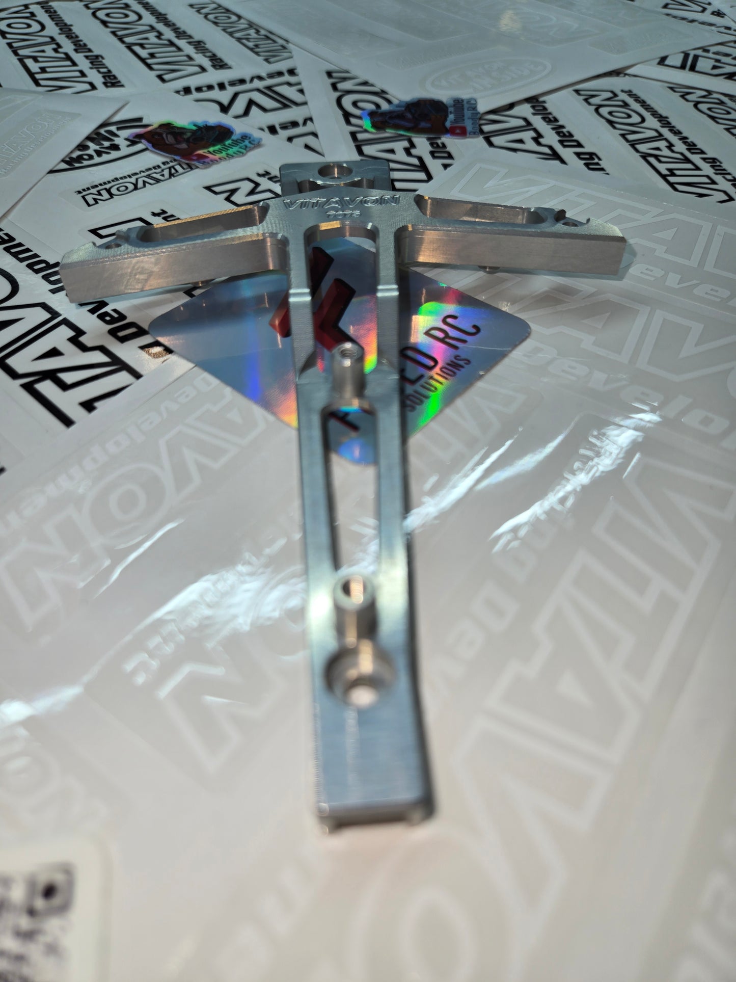 VITAVON CNC Aluminum #7075 Front Chassis Brace for Traxxas MAXX 1/10, Traxxas MAXX/Slash - Silver