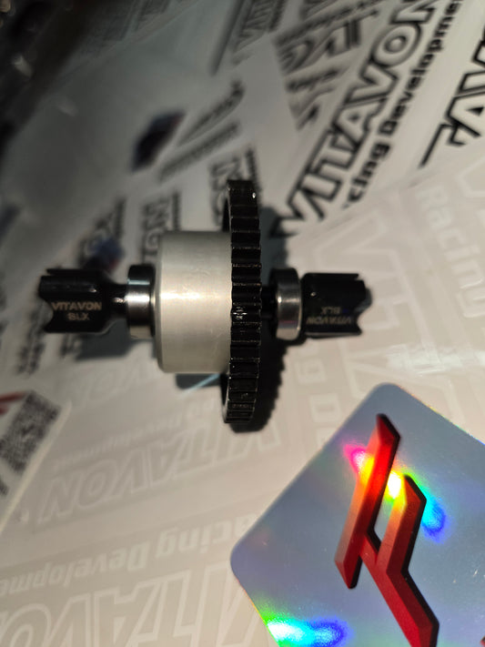 VITAVON Center Full Diff Case Set 31MM 50T Spur Gear For Arrma 6S BLX Mojave/ Kraton/ Outcast 1:8 - Silver+Black