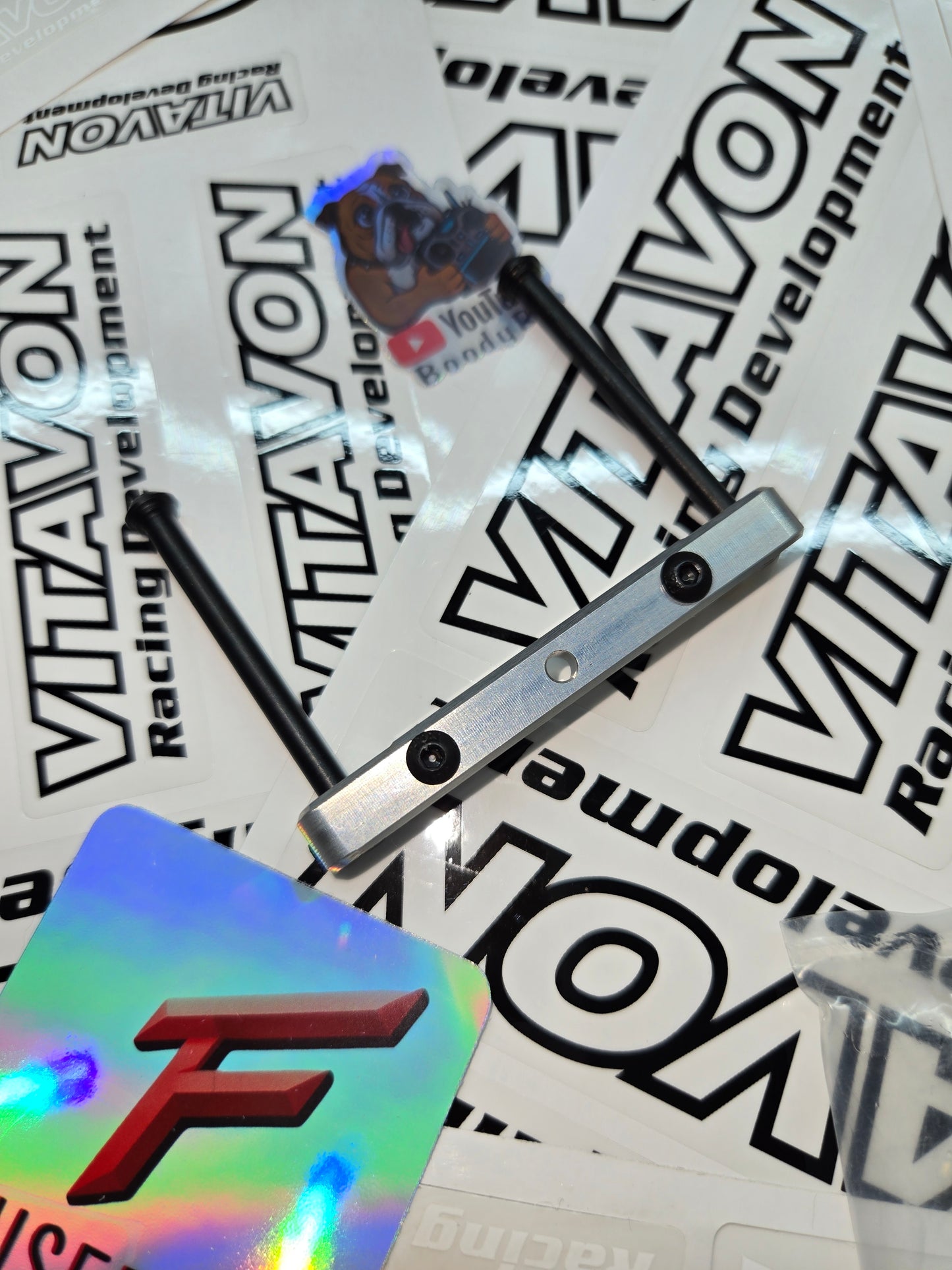 VITAVON CNC Alu7075+HD#45 Steel Front Upper Suspension Mount&Hinge Pin For Arrma 6S Kraton/Mojave - Silver