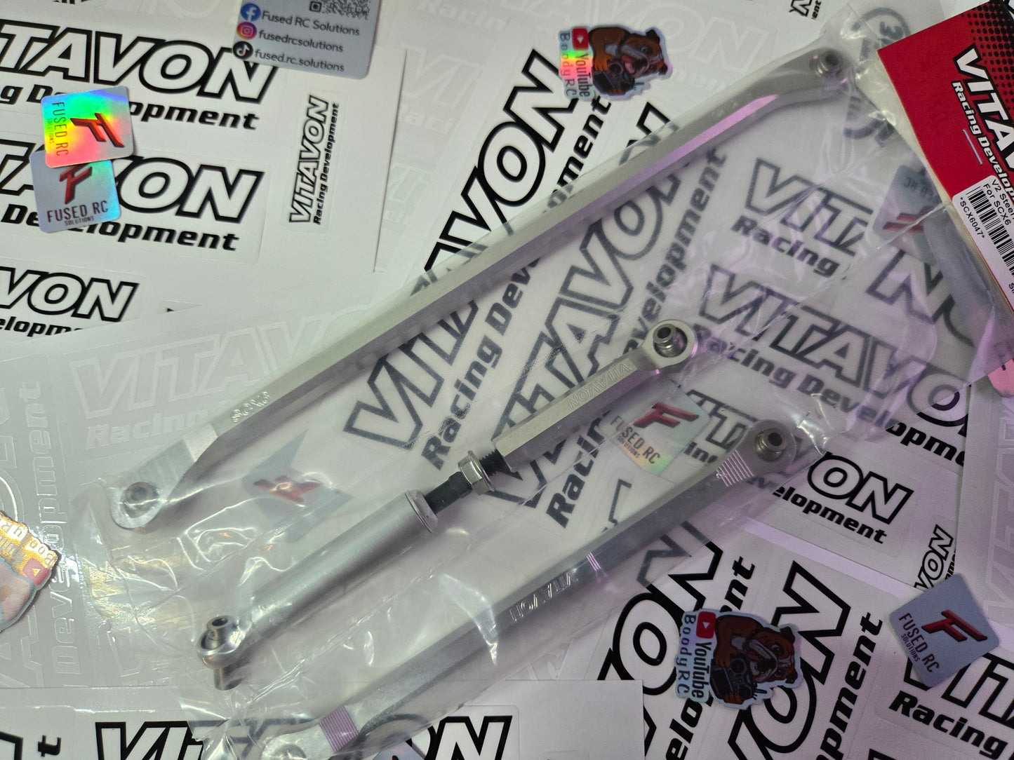 VITAVON CNC Aluminum7075 V2 Steering Links Set for Axial SCX6 Jeep Wrangler Trail Honcho 1/6