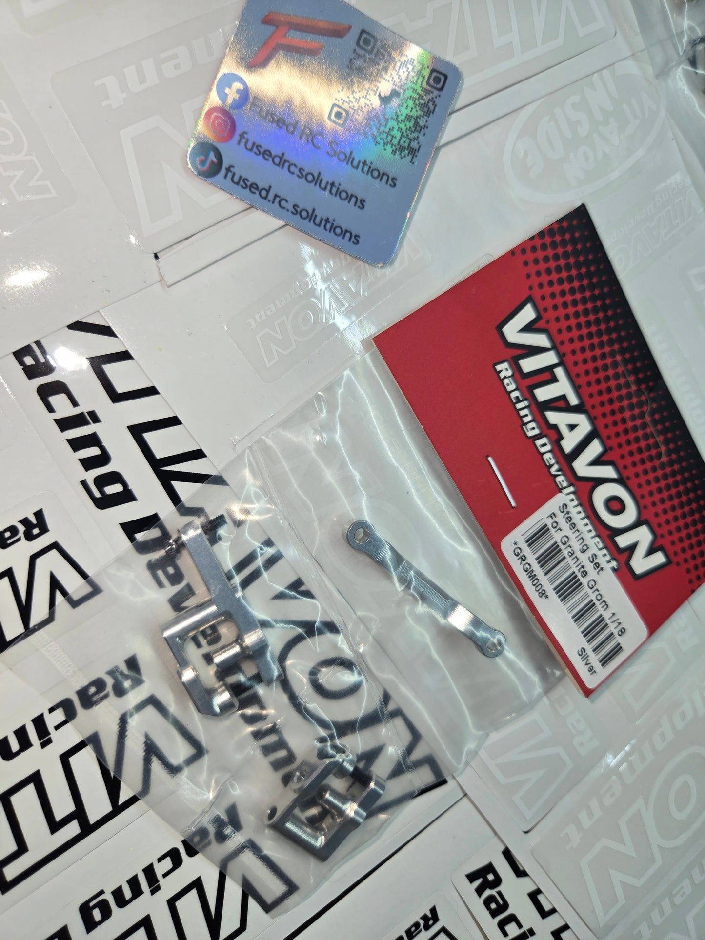 VITAVON CNC Alu7075 Steering Set For Arrma Granite Grom 1/18 & Typhon Grom 1/18 ARA340202 - Silver