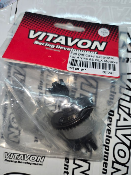 VITAVON Full Diff Case Set 31MM With 10/43T For Arrma 6S BLX Mojave Kraton Outcast 1:8 - Silver